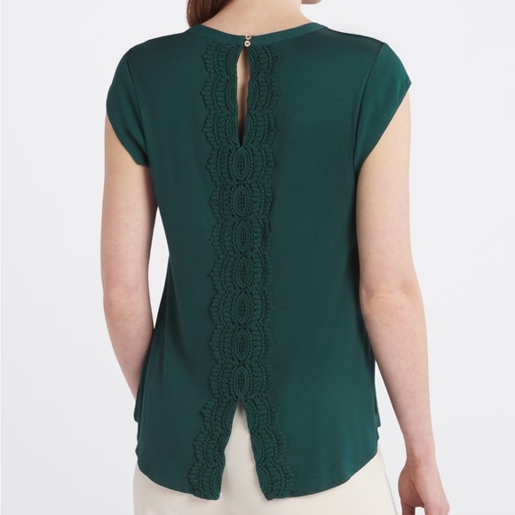 Daniel Rainn - Quin Cap Sleeve Mixed Material Top. Size XXL. Green. NWT - Picture 2 of 16